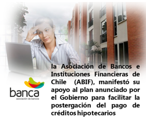 - Las reprogramaciones de cuotas de crédito efectuadas por la Banca a los deudores de crédito hipotecario, han permitido postergar cuotas hipotecarias a 314 mil clientes, lo que equivale a casi un tercio del universo total para este producto